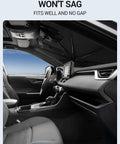 Custom Fit Windshield Sun Shade Umbrella For Honda Odyssey 2018 Through 2026 Lx Ex Ex L Touring Elite Minivan snug fit in vehicle cabin.