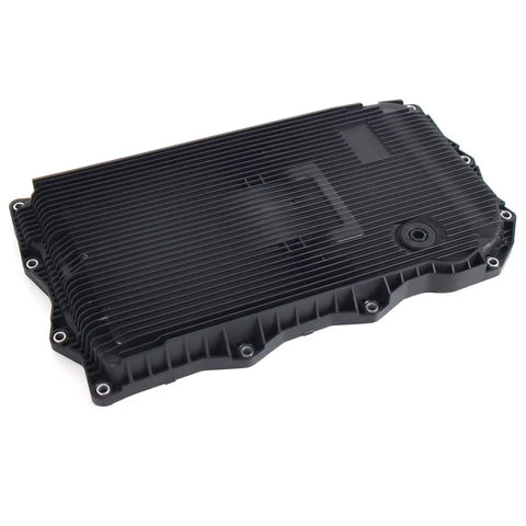 BMW 8HP70 8 Speed Transmission Oil Pan With Filter Gasket And Screws Kit detailed view showing black pan design