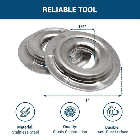 Top Shelf Aluminum Bench Grinder Adapter Bowl Nut Converts 1/2 To 1 Inch Arbor Set Of 2 showing stainless steel construction.