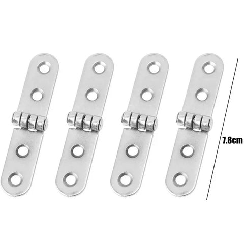 40 Pack 180 Degree Foldable Rounded Corner Screw-On Hinges For Cabinets, Bed Frames And Furniture Hardware, Flat Fold Design