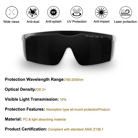 IPL Laser Safety Glasses With Broad Spectrum Eye Protection Shield Your Eyes During Red Light Therapy And Hair Removal Featuring Slick UV And Blue Light Blocking Tech for intense light protection.