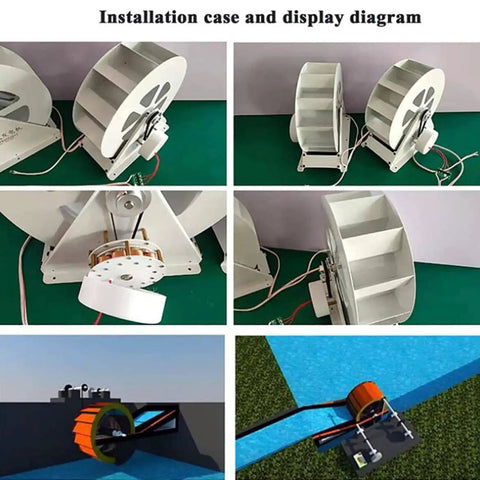 Portable Water Turbine Generator For Off Grid Power Hydroelectric Waterwheel 50W Low Speed Disc Type Power Generator