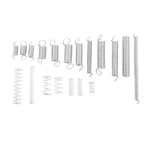 Huge 200 Pcs Compression And Extension Spring Kit With 20 Diverse Sizes, Premium Zinc Plated Steel Assortment For Car Repair, DIY Hacks, Home Maintenance Projects, And Quick Fixes In A Clear Organized Case. assorted zinc plated steel compression and extension springs in varied sizes