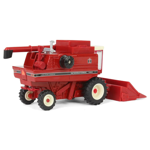 International Harvester 1460 Combine Die Cast Model One Sixty Fourth Scale With Rear Wheel Assist side view