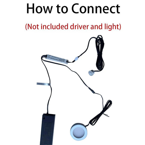 Wiring diagram for Motion Sensor Light Switch For Closet Lights Proximity LED Automatic Switch For Under Cabinets Counters And Wardrobes 12V To 24V DC Compatibility With 12V JST Adapters Included, showing connectors and cables.