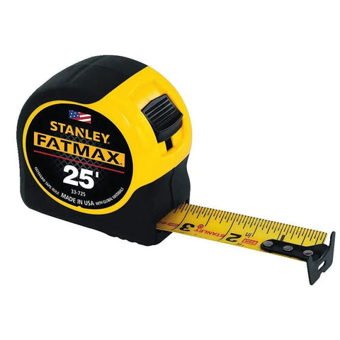 24-Pack FatMax Tape Measure 25 Ft with 1-1/4 Inch Blade, BladeArmor Coating, extended on table surface