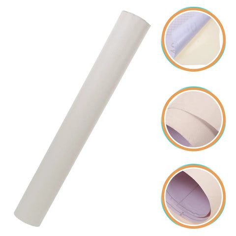 Top Shelf Beige Peel And Stick Waterproof PVC Wallpaper For Walls And Cabinets No Fuss Easy Clean Thickened Roll Quick Install showing the roll and texture.