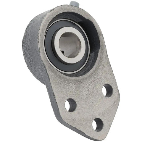 Close-up of Two Pack Flange Mount Ball Bearing Unit UC204 12 with cast iron housing FB204, three-quarter inch bore, three bolt design.