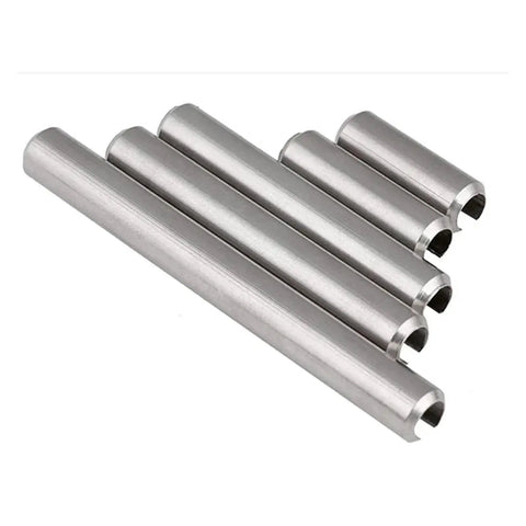 304 Stainless Steel Slotted Spring Pins With Spring Loaded Cylindrical Split Pin Design M1 5 Dowel in various sizes