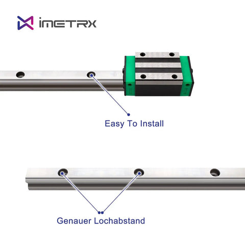 Heavy Duty HGR15 Linear Guide Rail Kit With Beefy 2 800mm Rails And 4 HGH15CA Rust Resistant Blocks For Smooth Precise Motion On 3D Printers CNC Routers Lathes And DIY Automation, rail and block close-up