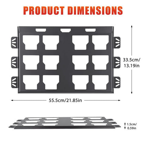 Dimensions of 2 Pack Metal Mounting Plates With 100 Lb Load Capacity For Standard Tool Storage Boxes