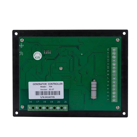 Generator Engine Controller Unit AMF Auto Start Mains Failure Control Panel 1 Piece Plug And Play Ready for Reliable Backup Power System with Auto Start Function and Easy Installation, green PCB back view