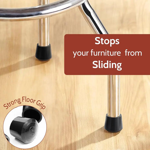 Non Slip Rubber Chair Leg Caps With Seven Eighths Inch Inner Diameter Floor Protectors For Tubular Legs Round Black on metal chair