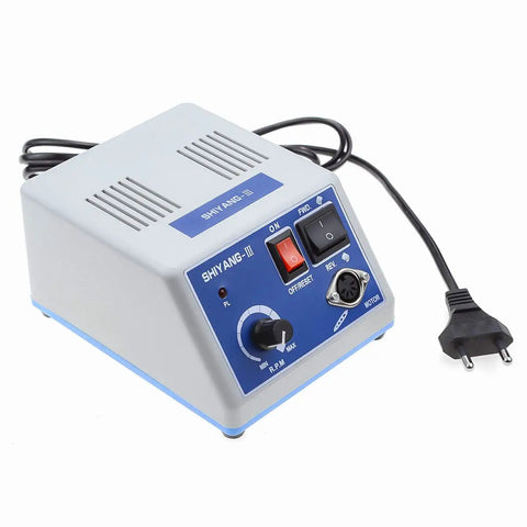 Control box for Micro Motor Handpiece For Lab Jewelry Ceramics Silicone Glasswork Woodcarving Artware Blue With Foot Switch Dual Rotation 35000 RPM AC Powered Pro Grade Craft Tool