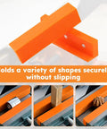 Heavy Duty 4 Inch Vise Jaw Pads With Magnetic Soft Jaw Covers For Bench Vise Replacement, orange rubber pads for secure clamping.