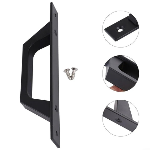Black Aluminum Alloy Barn Door Pull Handle For Sliding Doors And Closets Heavy Duty Garage Shed Cabinet Hardware With Smooth Grip Rust Resistant For Interior And Exterior Use