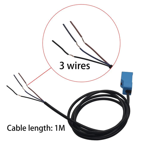 Inductive Proximity Sensor Switch NPN Normally Open 4mm Detection 3 Wire DC 10 To 30V SN04-N 5 Pack with 1M cable length