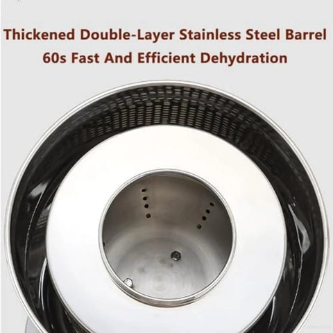 Heavy Duty Electric Countertop Food Dehydrator With Five Stainless Steel Trays view of double-layer stainless steel barrel interior.