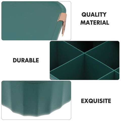 Heavy Duty Underwear Storage Box With Secure Lid Rock Solid Sock And Sleepwear Drawer Organizer top view showcasing durable plastic and divider sections.