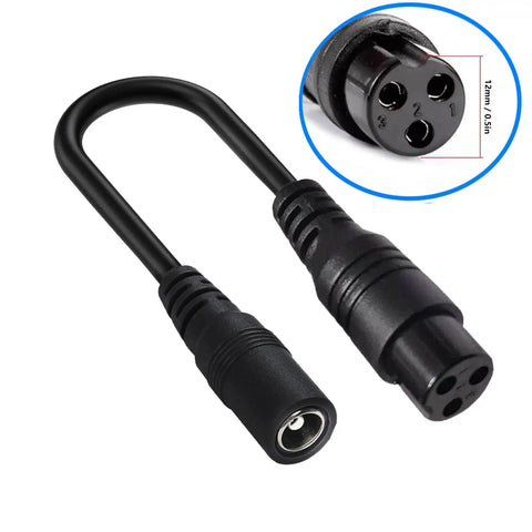 Universal Electric Scooter Charger Adapter Cable Kit With Multi Compatible Male To Female Connectors, close-up view of connectors.