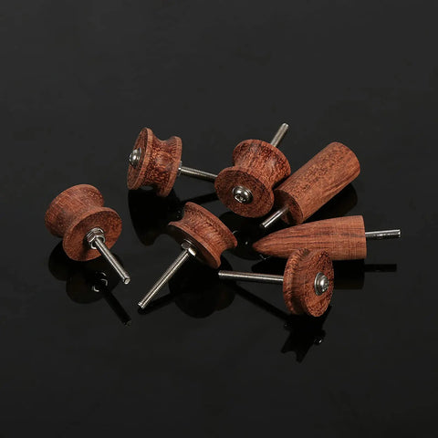 Premium Rosewood Leather Craft Set Includes Pointed Burnisher Slicker And Dremel Bits For Clean Edge Work Heavy Duty Finishing Gear tools.
