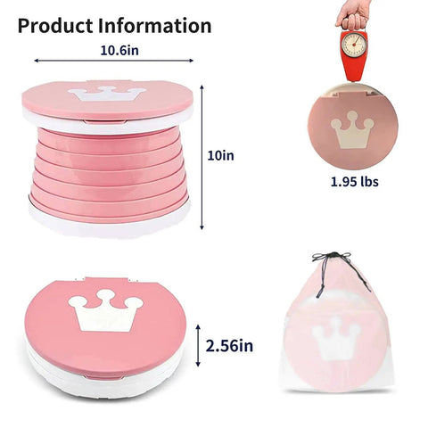 Hassle Free Foldable Toddler Potty Seat With Extra Liners And Carry Tote Ultra Slim Travel Toilet For Kids dimensions and weight