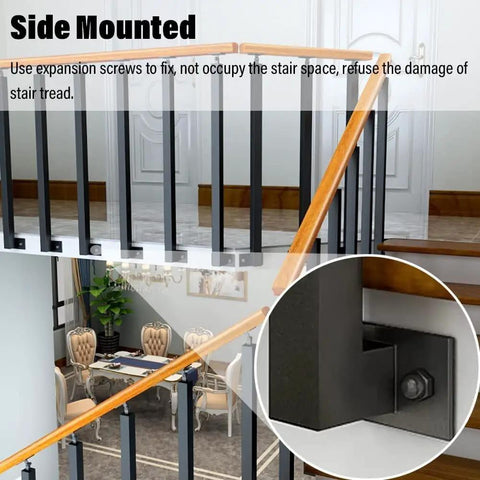 Game-Changer Side Mount Stair Railing Spindles showing side mount design, 31.5 inch height, in a modern interior setting.