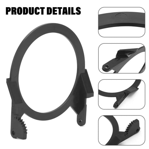 Replacement Refrigerator Ice Chute Assembly Fits Frigidaire Electrolux Crosley White Westinghouse Kenmore Gibson And More Easy Install Ice Maker Flap Door Bracket For Models Like GLRS234ZAW1 WRS6W1EW7 FRS6R3J black plastic assembly detail views