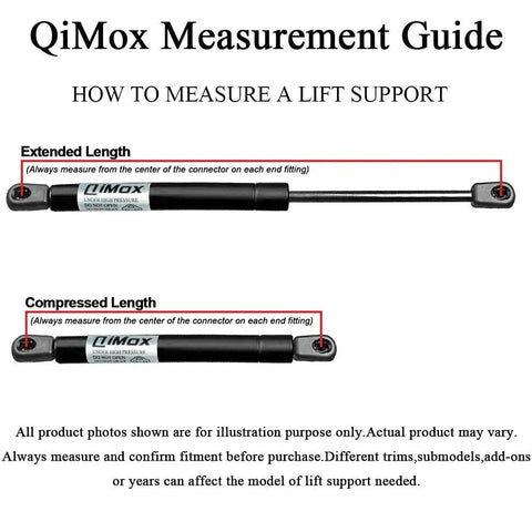 QiMox measurement guide for Two Pack 24 Inch Gas Strut Shocks Lift Supports 30Lb 133N for accurate installation.