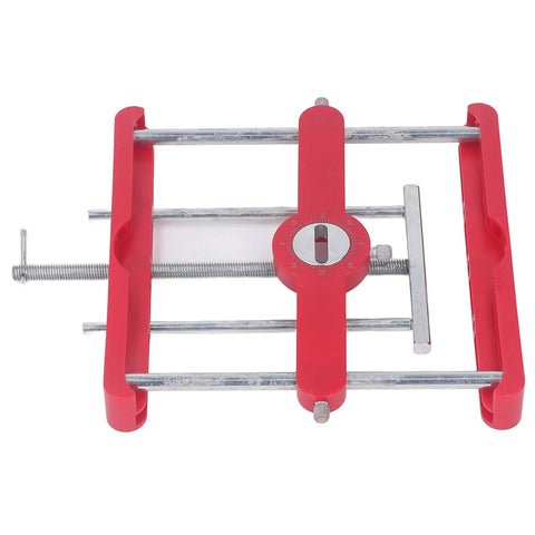 Dead On Mortise Tenon Jig Woodworking Doweling Kit Self Centering Loose Tenon System With Punch Locator top view with red frame.