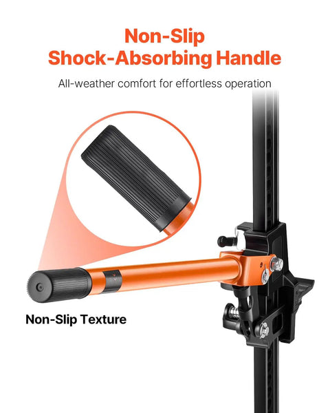 Non-slip shock-absorbing handle of 48 Inch High Lift Farm Jack Featuring A Badass 7000 Pound Ratcheting Build for off-road recovery.