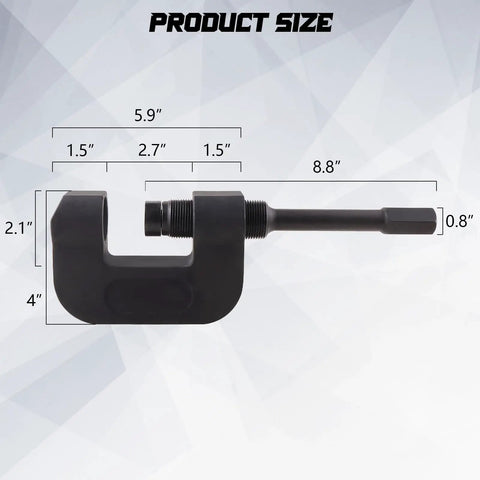 10 Ton Brake Anchor Pin Press Kit For Class 6 8 Semi Trucks And Trailers showing dimensions and design details
