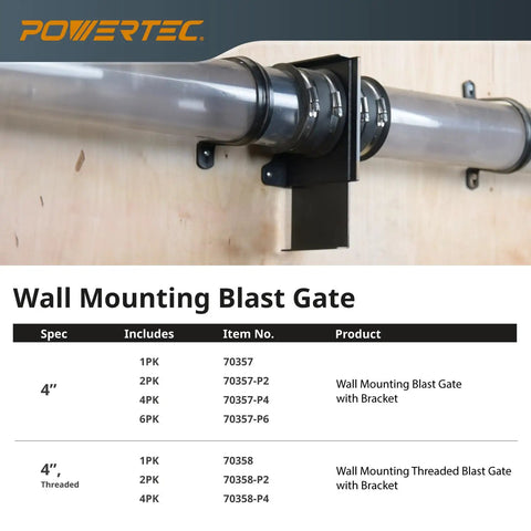 Six Pack 4 Inch Wall Mount Blast Gates With Brackets For Dust Collection System Direct Air To Specific Machines And Prevent Air Bypass