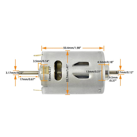 High Speed 18V DC Electric Motor 540 Size Dual Shaft Micro Motor With 18000 RPM For DIY Projects And Tinkering Bidirectional Design