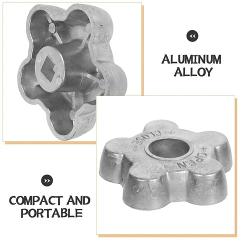 Gas Valve Handle Replacement Handwheel Set Built Tough Aluminum Alloy Hex Grip Knob shown in close-up detail.