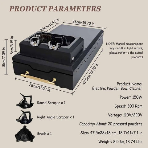Game Changing Barista Tool With This Hella Mighty 150W Electric Coffee Grounds Cleaner Built For 58mm Portafilters features dimensions and parts.