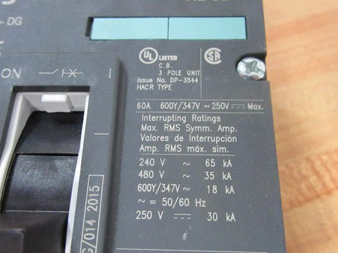 Close-up of Top Shelf 60 Amp Single Pole Circuit Breaker For House Panels with ratings and specifications clearly visible.