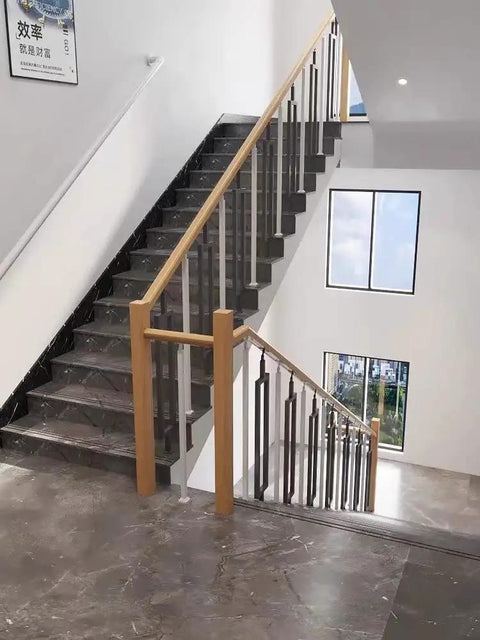 Tough As Nails Black Metal Stair Railing Balusters, Rustproof Wrought Iron Posts For Decks And Porch Steps, Dead Simple Diy Upgrade, Pack Of 30 Reliable Outdoor Handrail Accessories on black marble stairs.