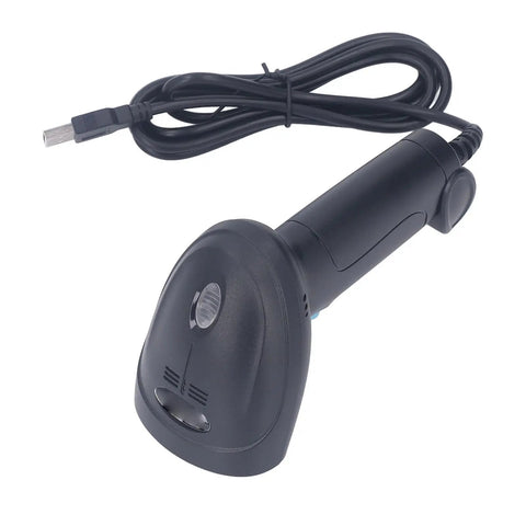 Wired Barcode Scanner With Quick Response Voice Feedback And QR Code Reading For Inventory Management, durable ABS construction.