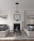 Vienna Black Pearl Ceiling Medallion, 20 Inch Outer Diameter, 3.5 Inch Inner Diameter, 1.5 Inch Projection, 6.5 Inch Canopy in living room