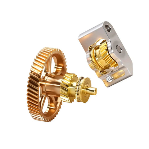 All Metal Filament Feed Gear Set For P2S Extruder Upgrade with brass reducer and aluminum idler arm, 3D printer parts