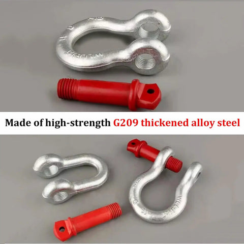 Alloy Steel Bow Shackle With Bolt Pin Anchor Type For Rigging And Lifting Up To WLL 55 Tons showing shackle and red bolt pin