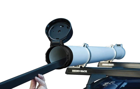 Conduit Locking End Caps Set For Schedule 40 PVC Pipes Black Two Pack with Masterkey Compatible Locks on roof rack