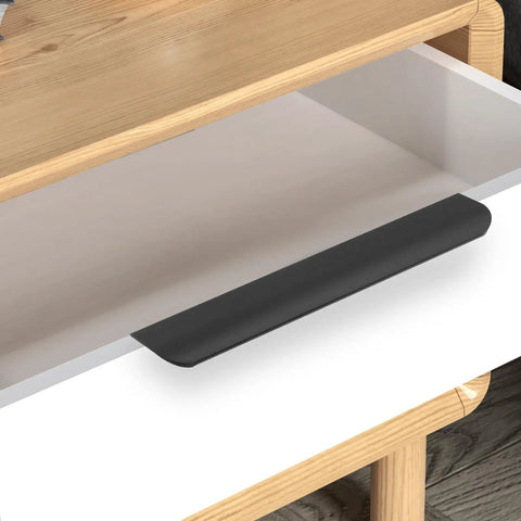 Matte Black Finger Edge Cabinet Pulls Concealed Handle 7.8 Inch 200mm Aluminum Alloy Durable Dope Pulls on wooden drawer