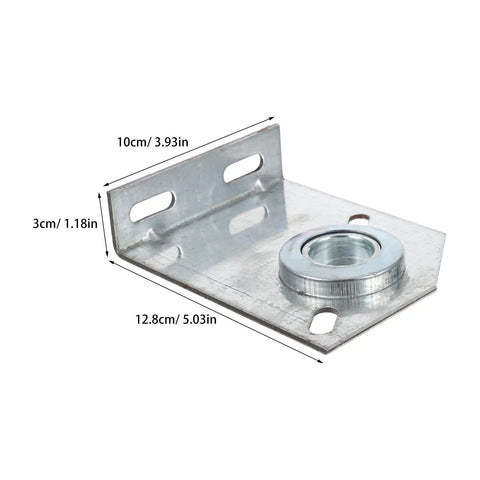 Heavy Duty Two Pack Garage Door Torsion Spring Center Bearing Bracket Rock Solid Anchor Support Kit with 1 inch ID shown from the side.