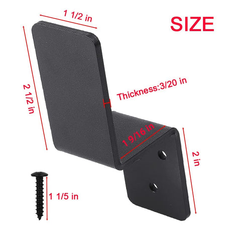 Heavy Duty 2x4 Door Barricade Brackets Built Tough From Solid One Eighth Inch Steel With Anti Rust Coating, 2.5 in height.
