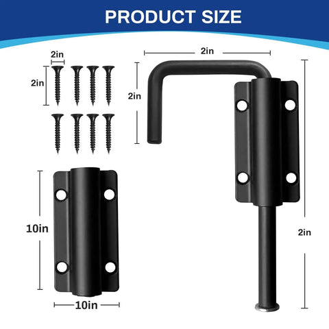 Product dimensions of Patio Sliding Door Latch 2.36 Inch Loop Lock for glass doors, screen doors, RV and barn doors.