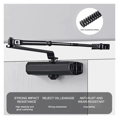 Heavy Duty Hydraulic Door Closer With Adjustable Speed For A Smooth Quiet Soft Close 25 Kg To 80 Kg Capacity Ideal For Home