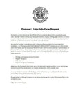 Renovators Supply Manufacturing Pantone Color Info Form on white paper