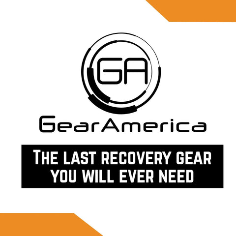 GearAmerica logo with text 'The last recovery gear you will ever need.' G.O.L.D. Snatch Recovery Ring For Off Road Recovery, 48,000 Lbs MBS, 24,000 Lbs WLL.